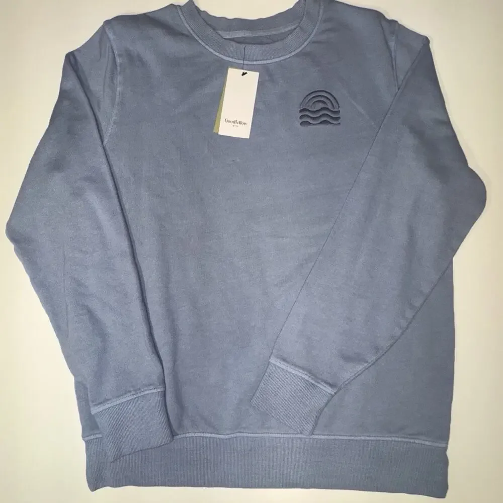 Goodfellow & Co Blue Crewneck Terry Pullover Sweatshirt Men's Large - Picture 2 of 7